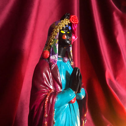 Statuette Notre Dame de Lourdes "La dame d'ébène"
