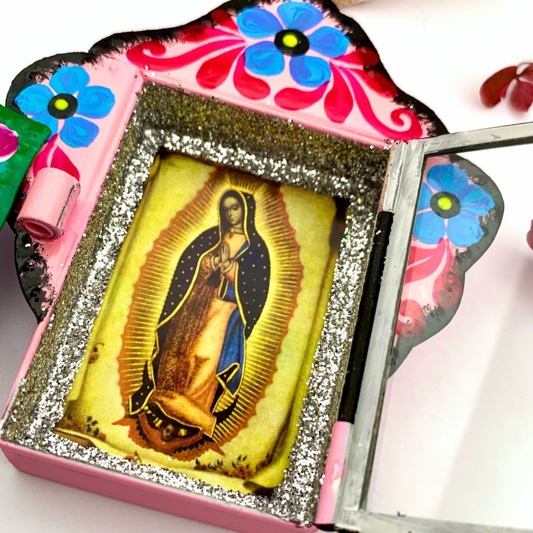 Authentique niche mexicaine avec la Vierge de Guadalupe ~ Fabriqué à la main ~