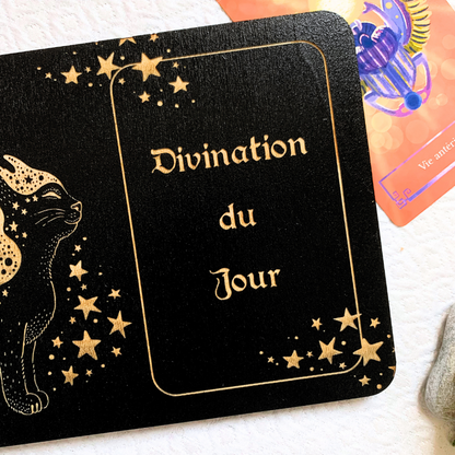 Plateau de tirage pour Oracle & Tarot ~ 1 carte ~ " Chat Mystique "