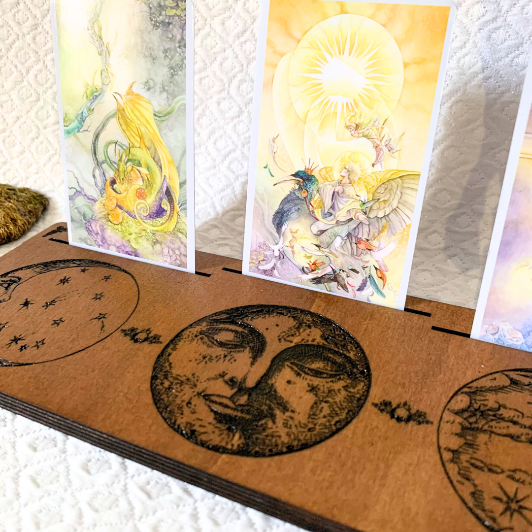 Plateau de tirage pour Oracle & Tarot ~ 3 cartes ~ " Cycle lunaire "