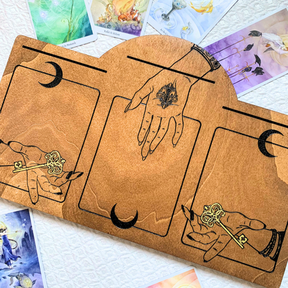 Plateau de tirage pour Oracle & Tarot ~ 6 cartes ~ " Les clés de l'avenir " PIÈCE UNIQUE