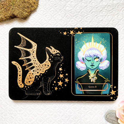 Plateau de tirage pour Oracle & Tarot ~ 1 carte ~ " Chat Mystique "