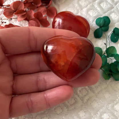 Carnelian natural stone heart