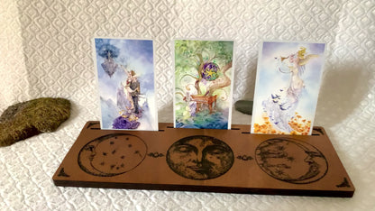 Plateau de tirage pour Oracle & Tarot ~ 3 cartes ~ " Cycle lunaire "