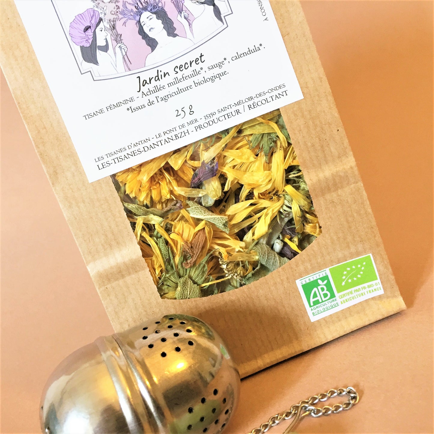 Organic feminine herbal tea for painful periods, menopause "Secret Garden"